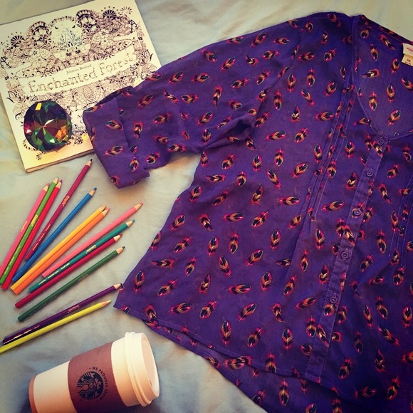 [Mossimo Supply Co.] Feather Print Blouse