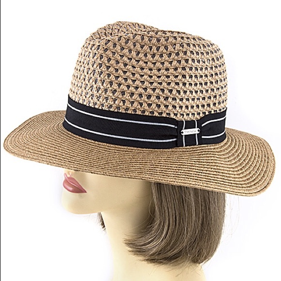 OPEN WEAVE, RIBBON ACCENT STRAW HAT - Picture 2 of 3