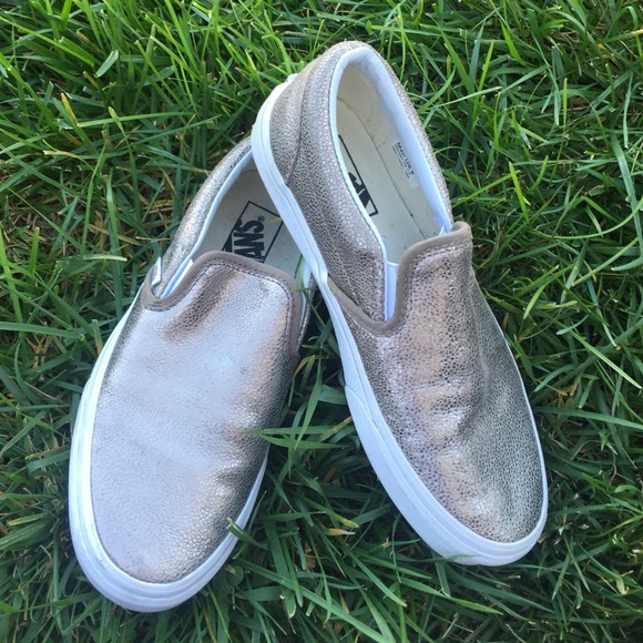Vans Shoes - Metallic Bronze Classic Slip On