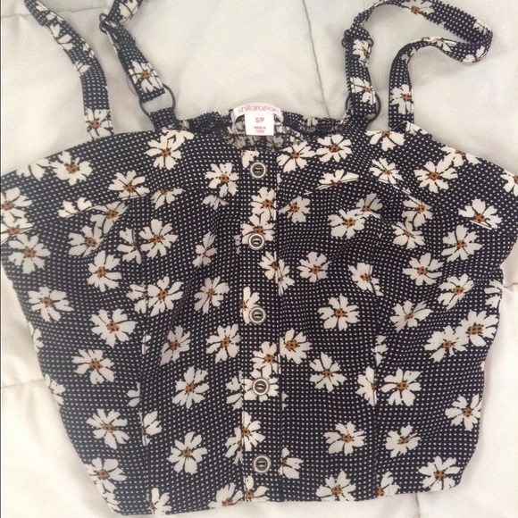 Daisy print crop tank