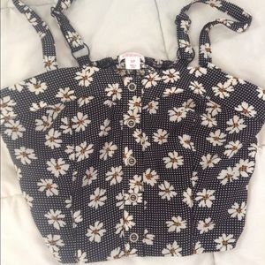 Daisy print crop tank