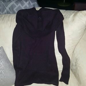 Purple cowl neck Gap tunic sweater