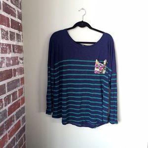 Striped and floral tee from Anthropologie (L)