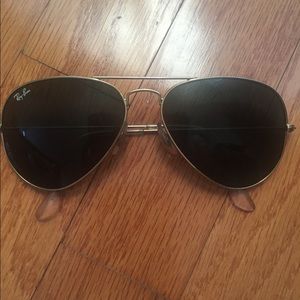 Ray Ban Aviator Gold and brown sunglasses.