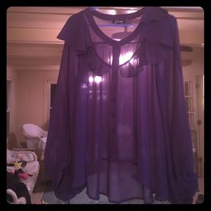 Sheer purple top