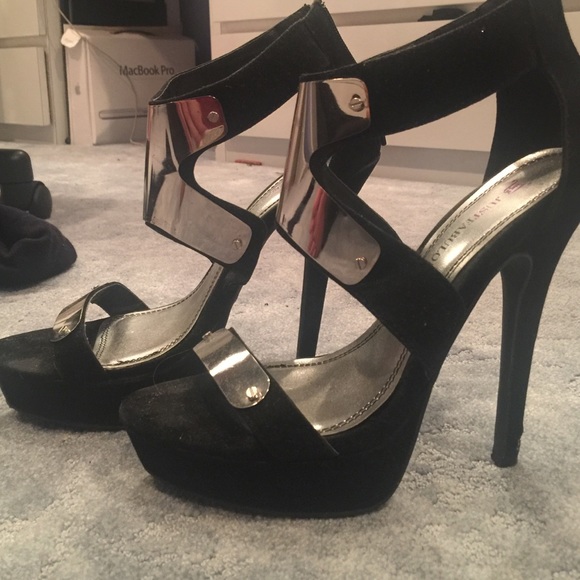Mirror black/silver heel sandals - Picture 2 of 2
