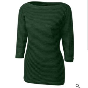Cutter&Buck 3/4 Sleeve Holly Park Stripe Knit Top