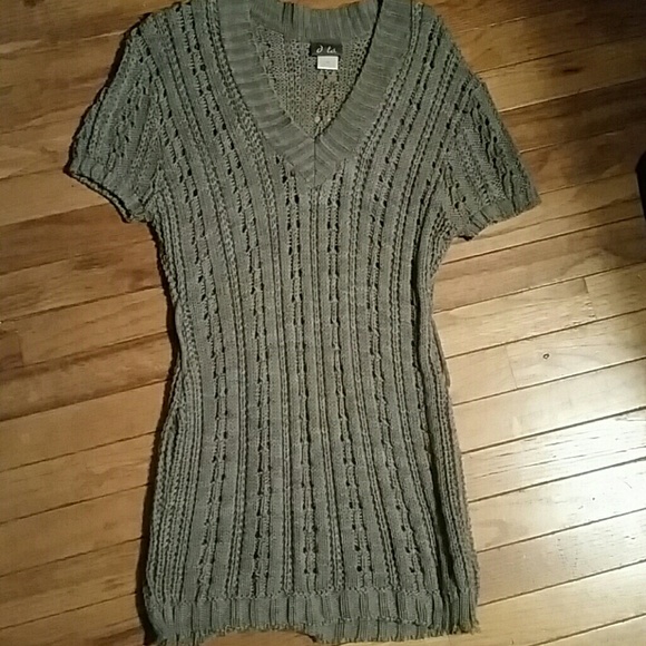 Gray tunic sweater