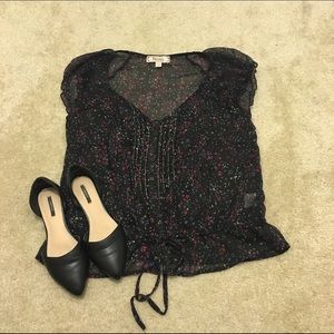Black Floral Top