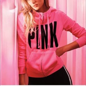 Pink VS zip up hoodie