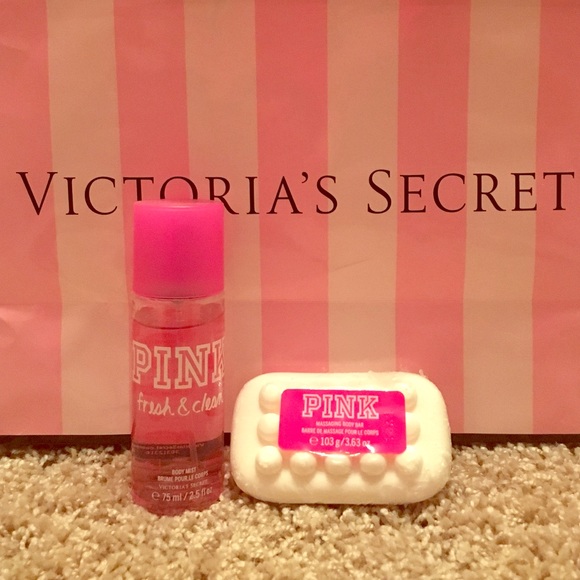 Pink perfume and soap bar