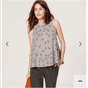 NWT LOFT feathered sleeveless shirt