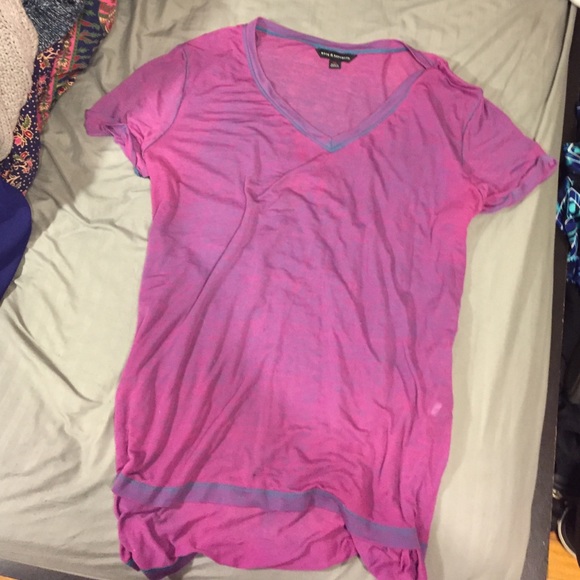 Purple loose t-shirt w/ teal wash and stitching