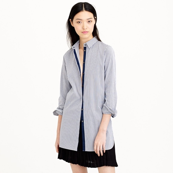 NWT J Crew Endless Shirt in navy stripe