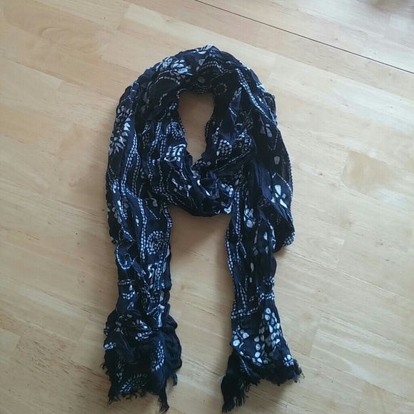Navy and white scarf