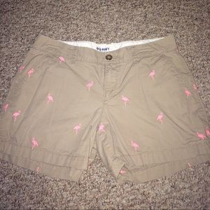 Old Navy Khaki Flamingo Shorts