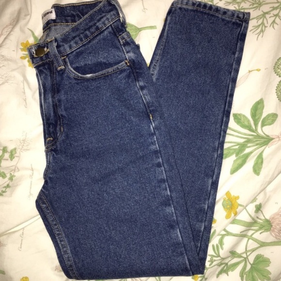 AA dark wash petite high waisted jeans