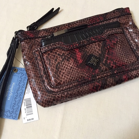Faux Snakeskin Wristlet