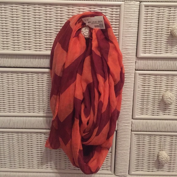 Maroon & Orange Chevron Infinity Scarf