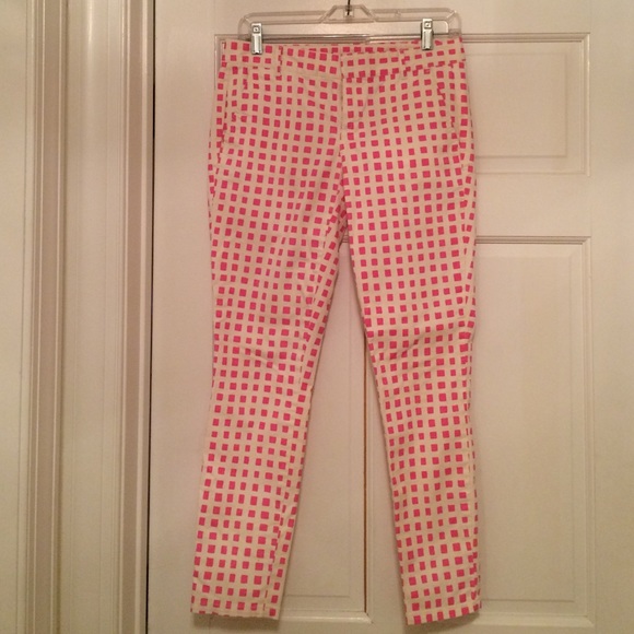 pink and white checkered pants