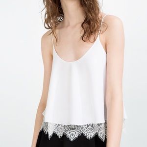 ZARA Double Layer Lace Top