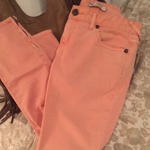 Free People Ankle Zip Cropped Jean