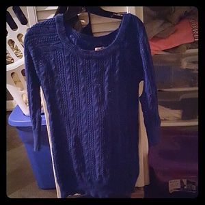 Elbow length dressy blue sweater