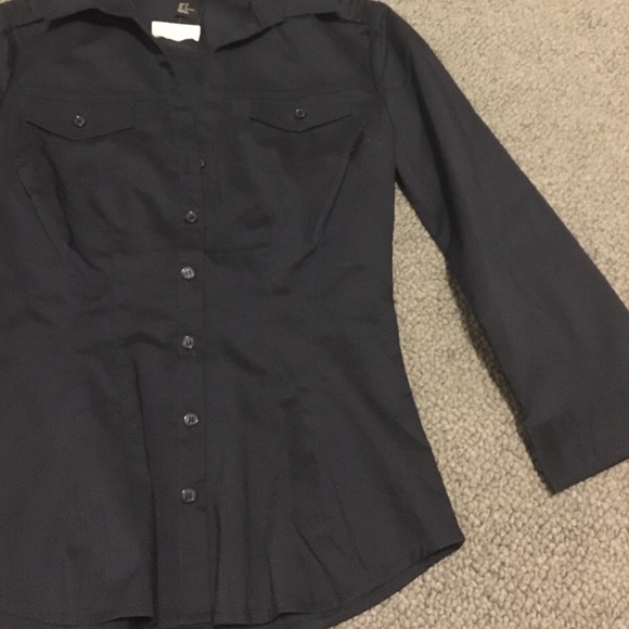 New h&m navy button down shirt sz 4 - Picture 3 of 3