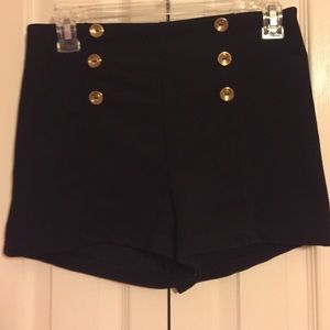 High waisted black shorts