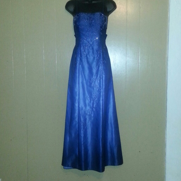 Evening prom formal dress blue ombre sz 3 - Picture 1 of 4