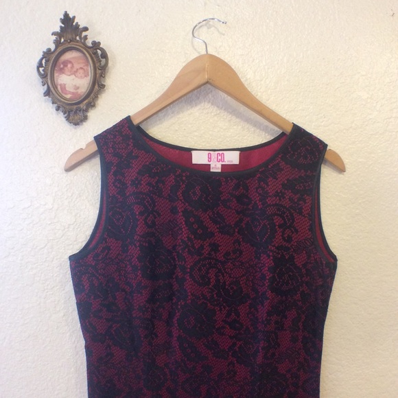 9&CO  Dresses & Skirts - Black and Red Lace Dress