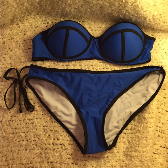 Bright blue bathing suit
