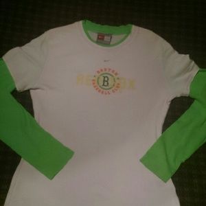 Nike Green and white Boston Red Sox shirt