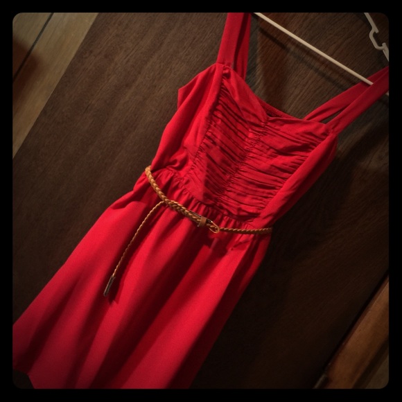 Belted Red Dress -- Size Medium