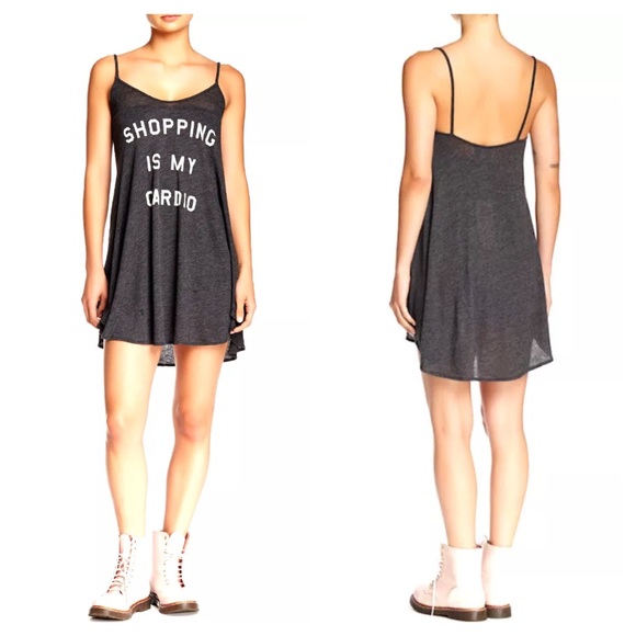 🛍 Wildfox "Shopping is my cardio" Grey Dress 🛍