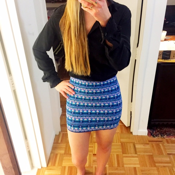 Urban Outfitters Dresses & Skirts - Pleasure Doing Business Multicolor Bandage Skirt