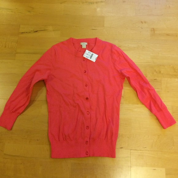 Nwt J Crew cardigan sweater salmon pink xs button