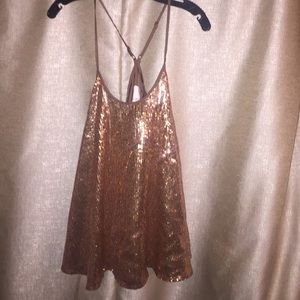 Sequins copper tank top