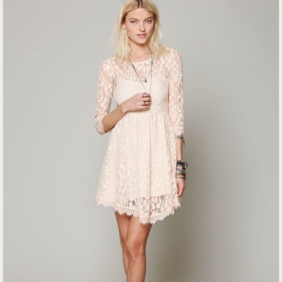 Free People Floral Mesh Lace Dress