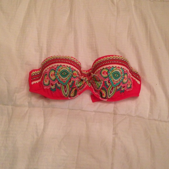 bandeau printed bikini top