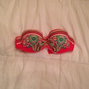 bandeau printed bikini top