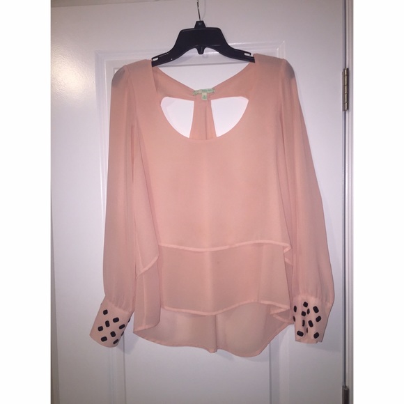 Pink and black top with black beads