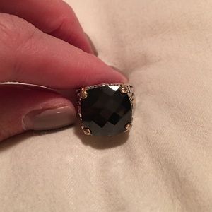 Black faceted ring