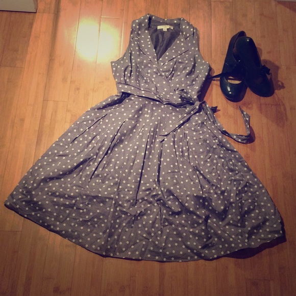 Grey Polka Dot Dress