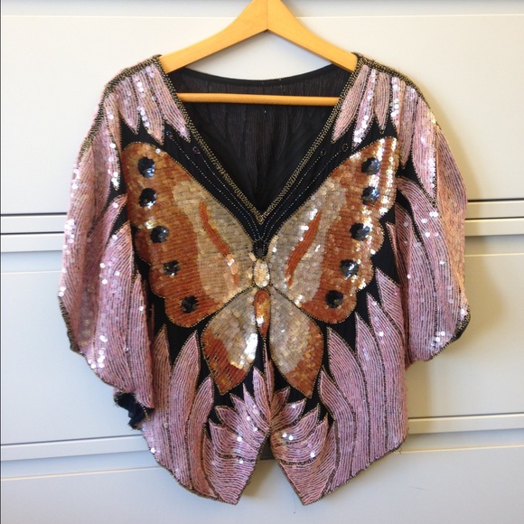 Gorgeous lined top with sequins and beads