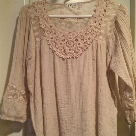 Ivory lace bohemian blouse