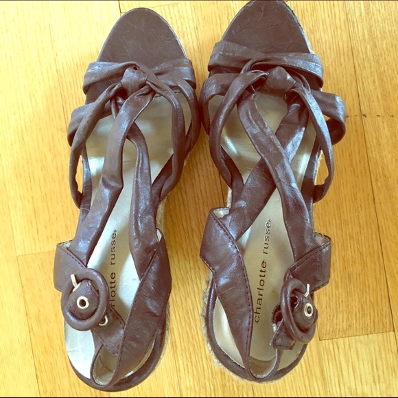 (LIKE NEW) Charlotte Russe brown wedges
