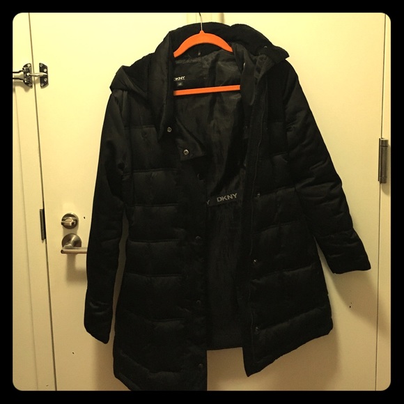 Gently used DKNY down jacket in black