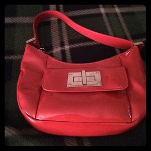 Ralph Lauren red patent leather handbag