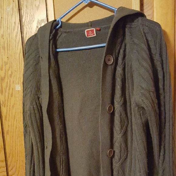 Gray hooded sweater